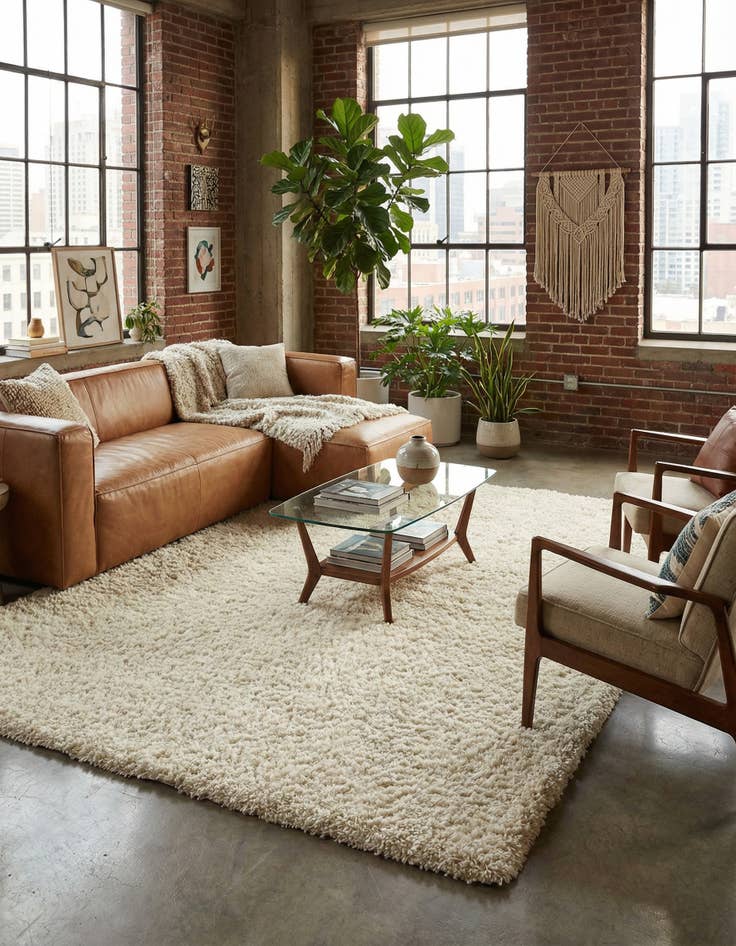 Detail image of 9' x 12' Solid Shag Rug