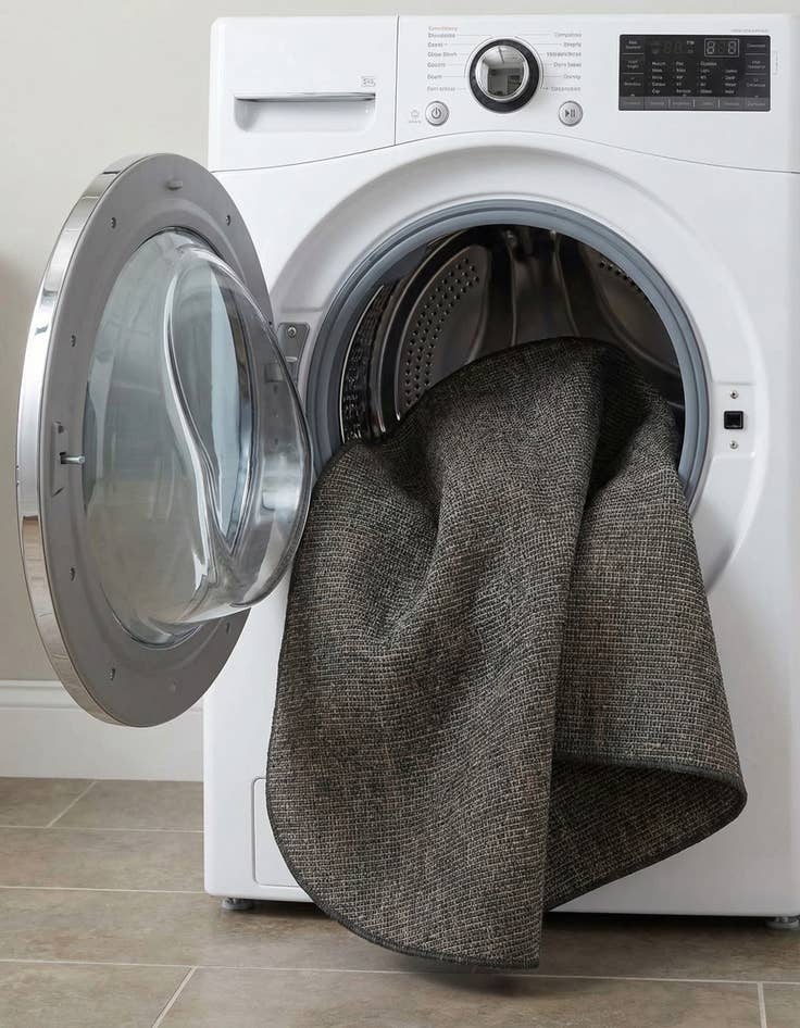 Detail image of 5' 3 x 5' 3  Washable Solid Indoor / Outdoor Round Rug