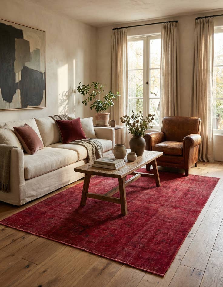 Detail image of 4' 3 x 6' 2 Hand Knotted Ultra Vintage Persian Wool Rug