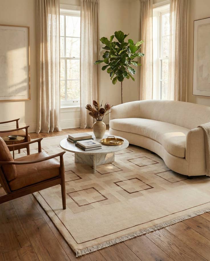 Detail image of 6' 7 x 9' 10 Hand Knotted Darya Wool Rug