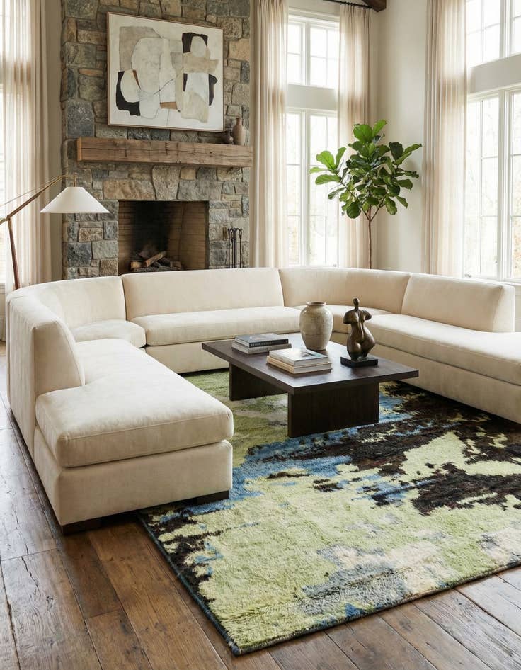 Detail image of  6' 2 x 9' 1  Hand Knotted Darya Wool Rug