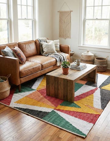 5' 1 x 8' Hand Braided Chindi Cotton Rug