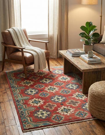 4' x 6' Hand Knotted Kazak Rug