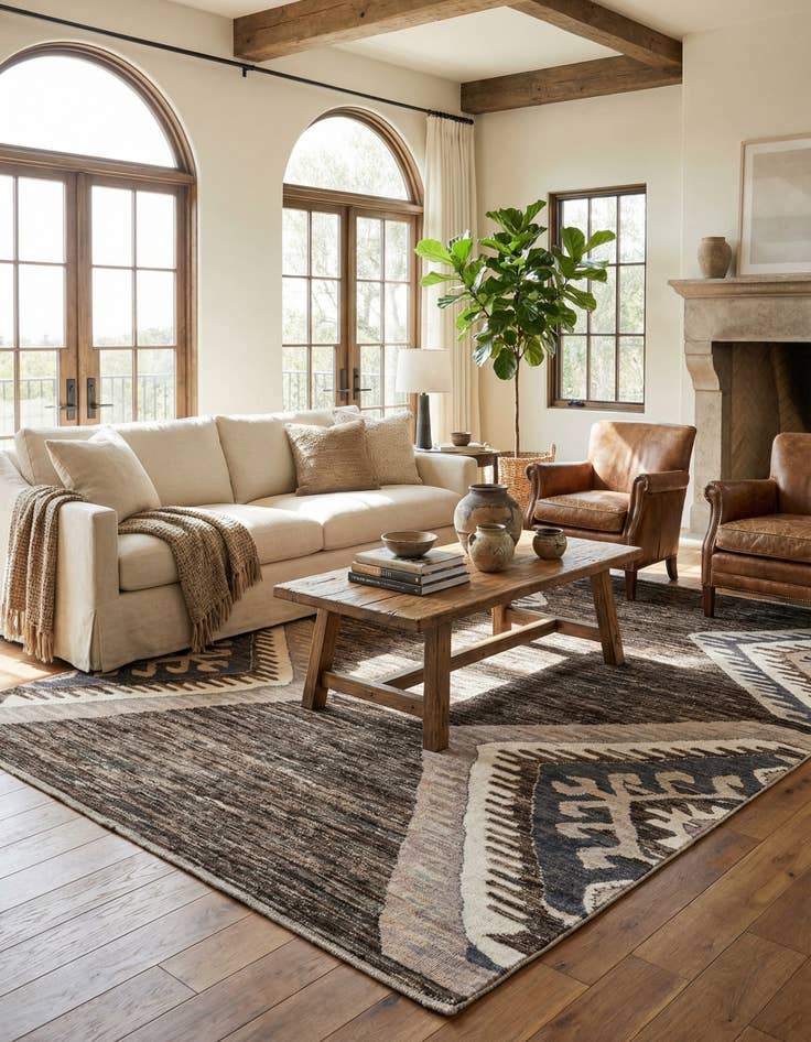 Detail image of 9' 1 x 11' 10 Hand Knotted Moroccan Wool Rug