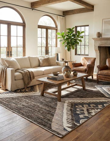 9' 1 x 11' 10 Hand Knotted Moroccan Wool Rug