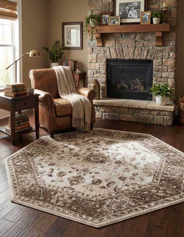Detail image of 5' 3 x 5' 3 Nepal Octagon Rug