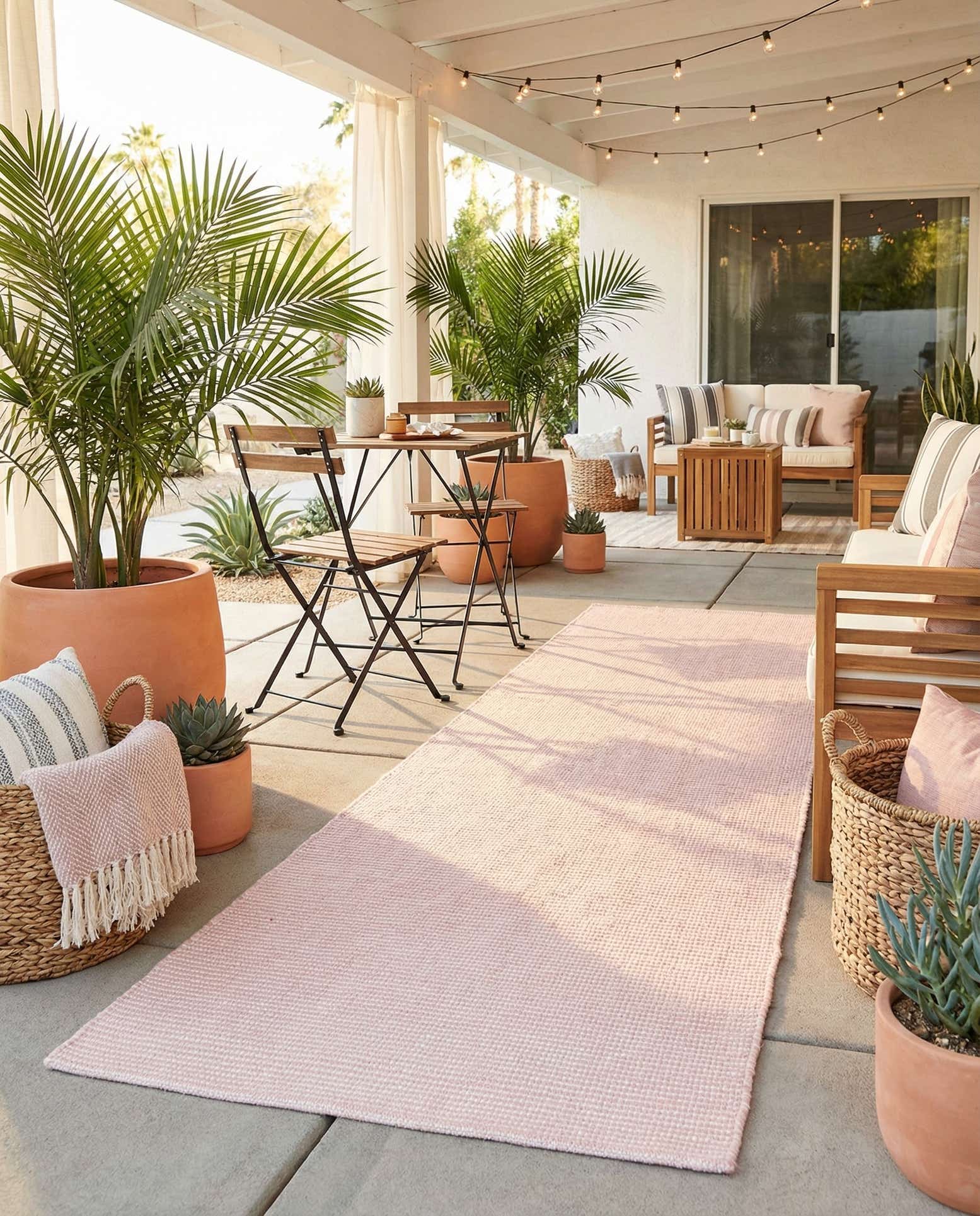 2' 7 x 8' Easy-Clean Jill Zarin Palm Springs Indoor / Outdoor Runner Rug