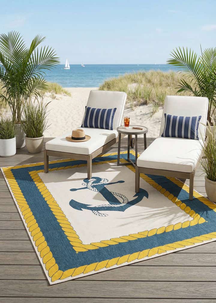 7' 10 x 10' Easy-Clean Coastal Indoor / Outdoor Rug