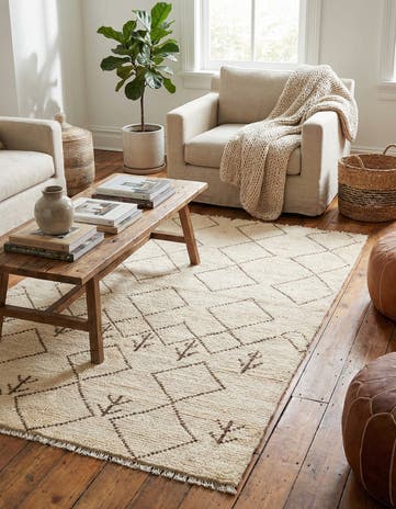 4' 2 x 6' 2 Hand Knotted Moroccan Wool Rug