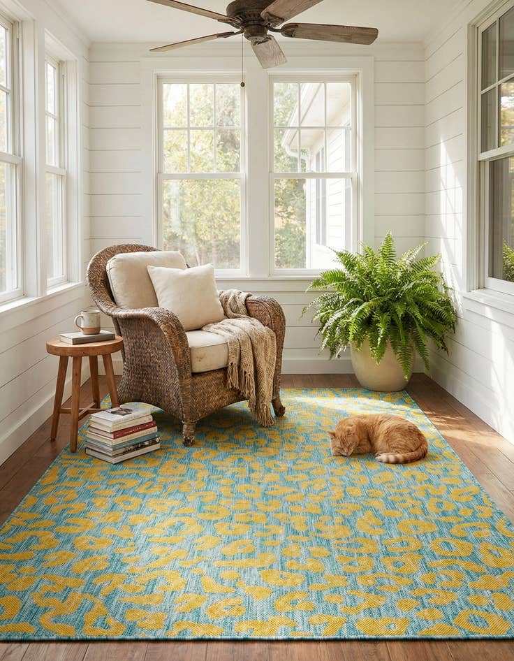 Detail image of 5' 3 x 8'  Washable Safari Indoor / Outdoor Rug