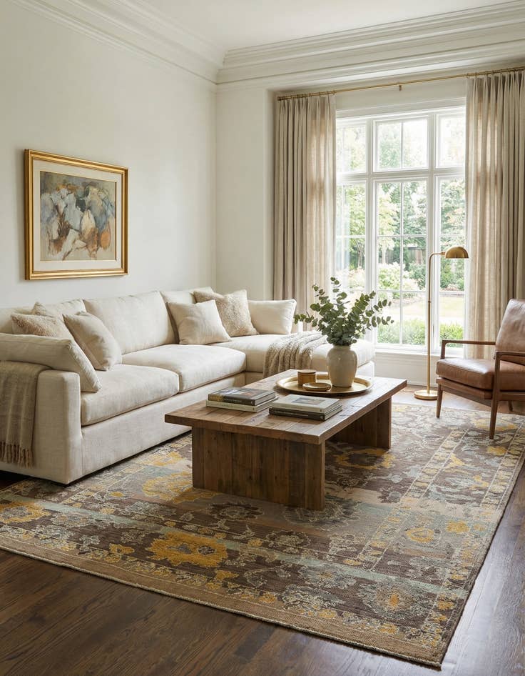 Detail image of 8' 2 x 10' 6  Hand Knotted Oushak Wool Rug