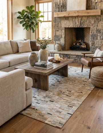 4' 11 x 7' 11 Cowhide - Patchwork Rug