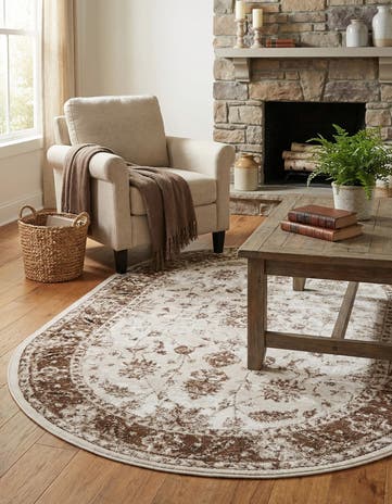 Cream Nepal Oval Rug