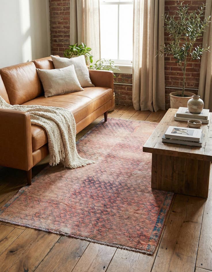 Detail image of  3' 4 x 6' 3  Hand Knotted Ultra Vintage Persian Wool Rug