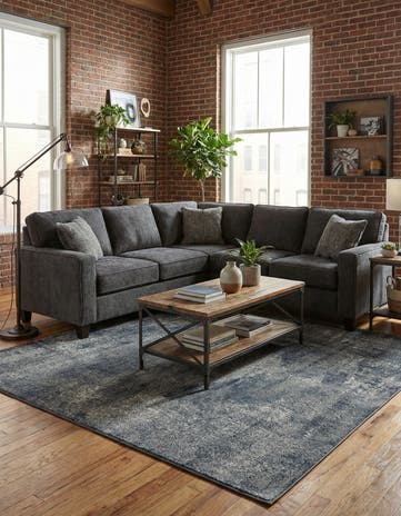 Blue Oregon Square Rug