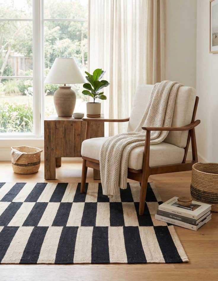 Detail image of 2' 7 x 3' 10  Hand Woven Kilim Modern Wool Rug