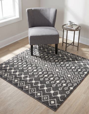 4' x 4' Moroccan Trellis Square Rug