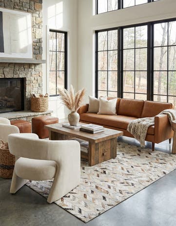 5' x 8' Cowhide Leather Rug