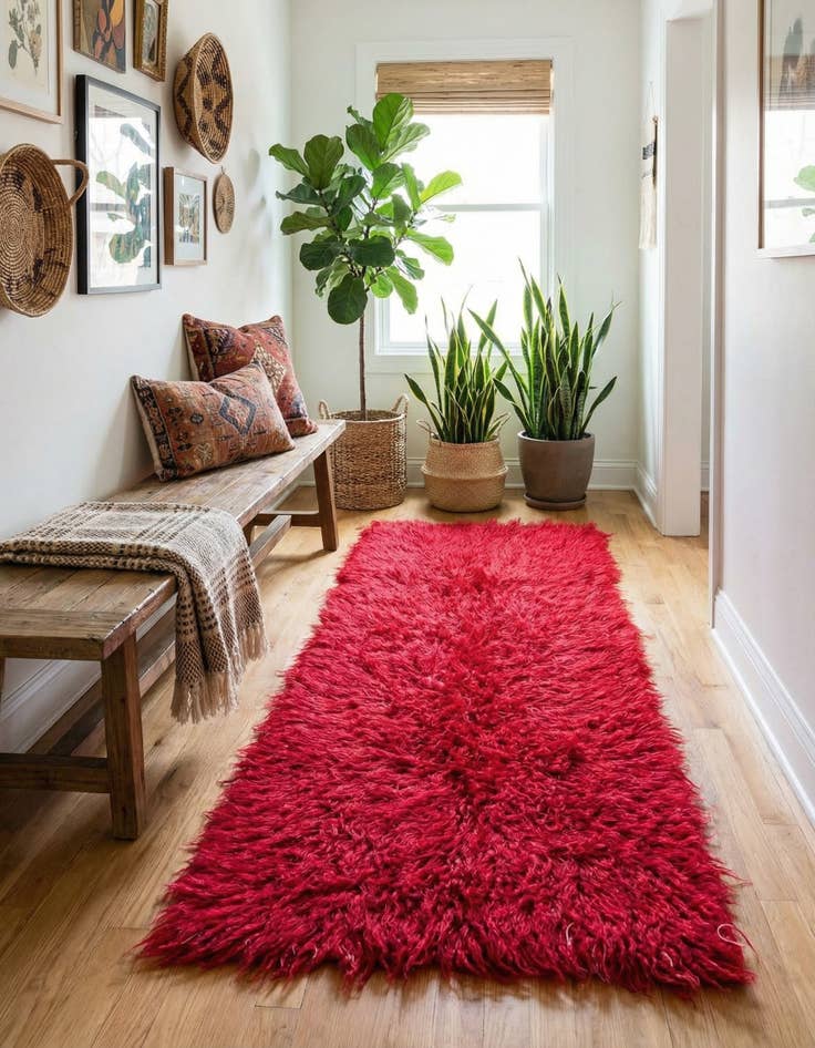 Detail image of 2' 3 x 4' 8  Hand Knotted Moroccan Wool Runner Rug