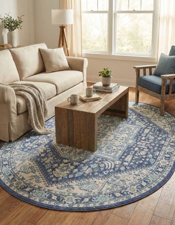 French Blue Whitney Oval Rug