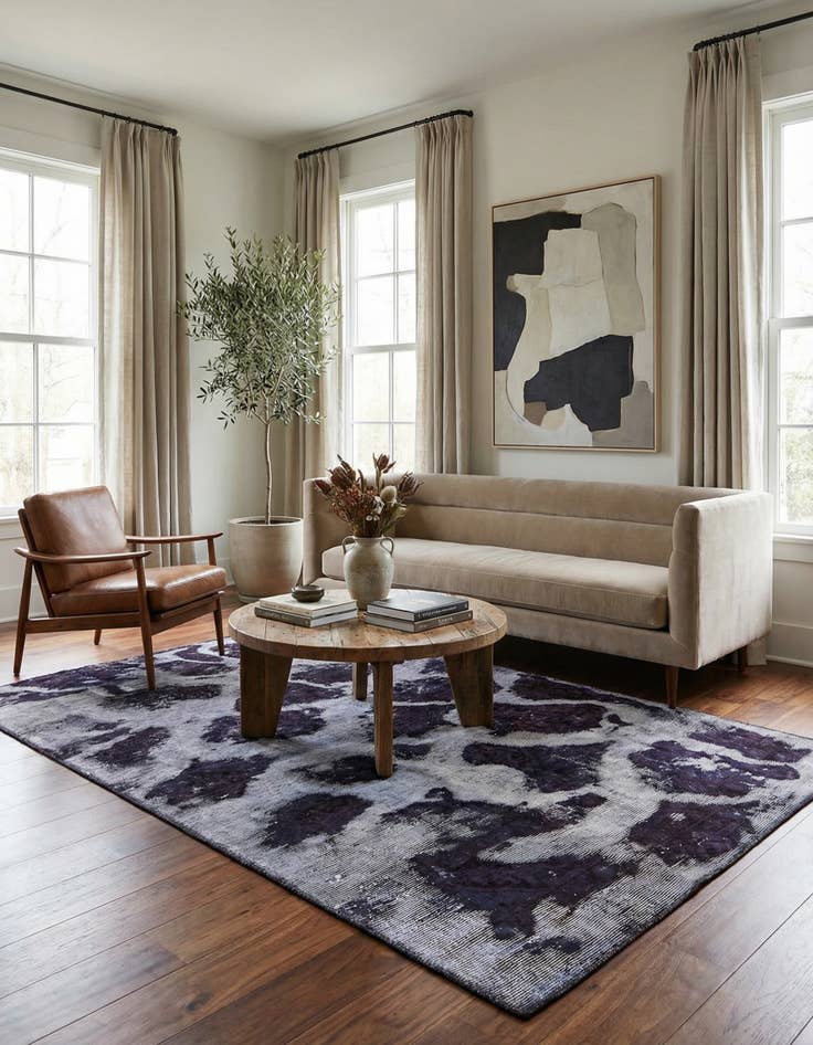 Detail image of 4' x 6'  Hand Knotted Ultra Vintage Persian Wool Rug