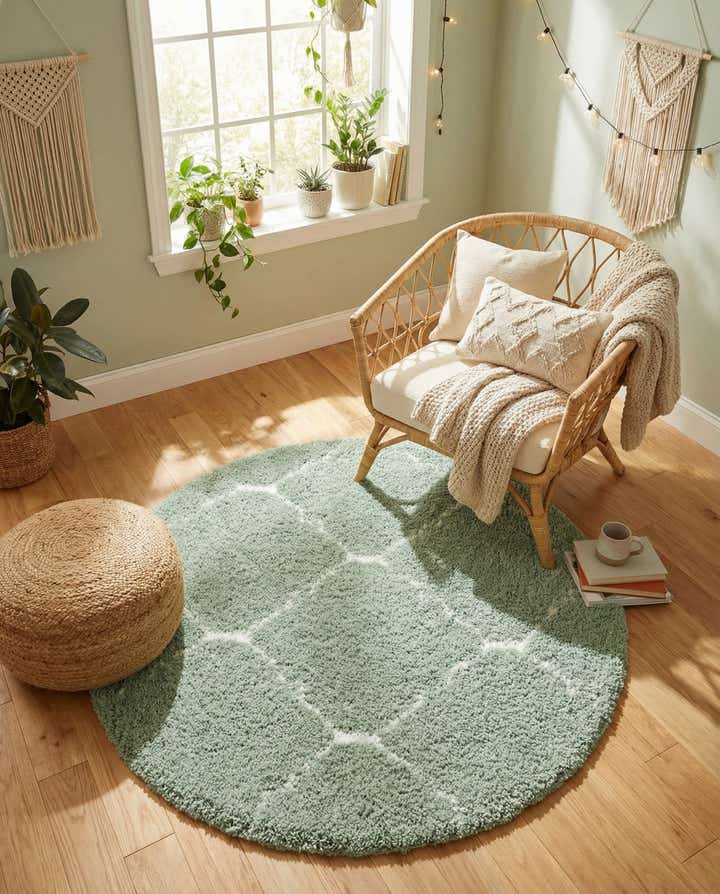 5' 3 x 5' 3 Moroccan Shag Round Rug