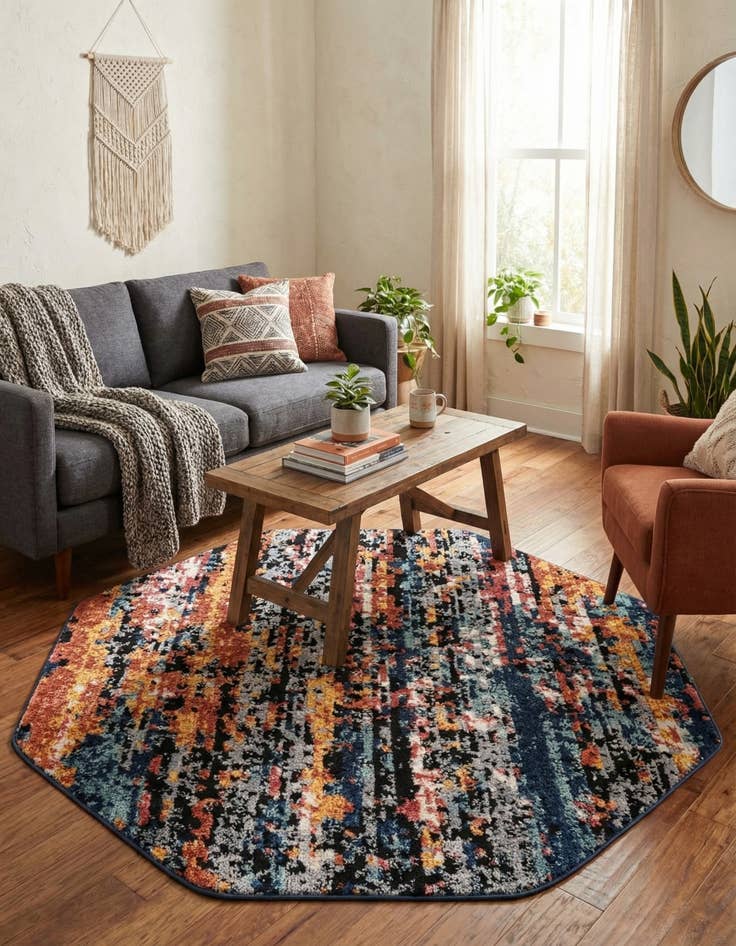 Detail image of 5' 3 x 5' 3 Tagine Octagon Rug