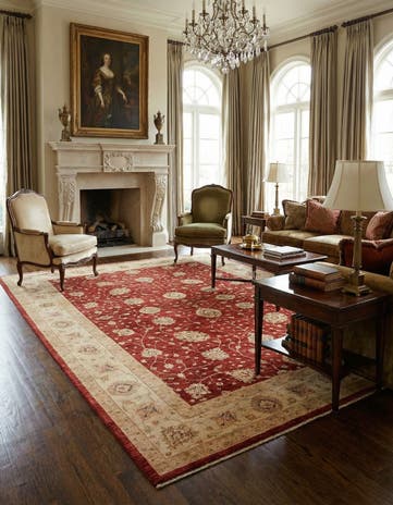 11' 5 x 16' Hand Knotted Peshawar Ziegler Rug