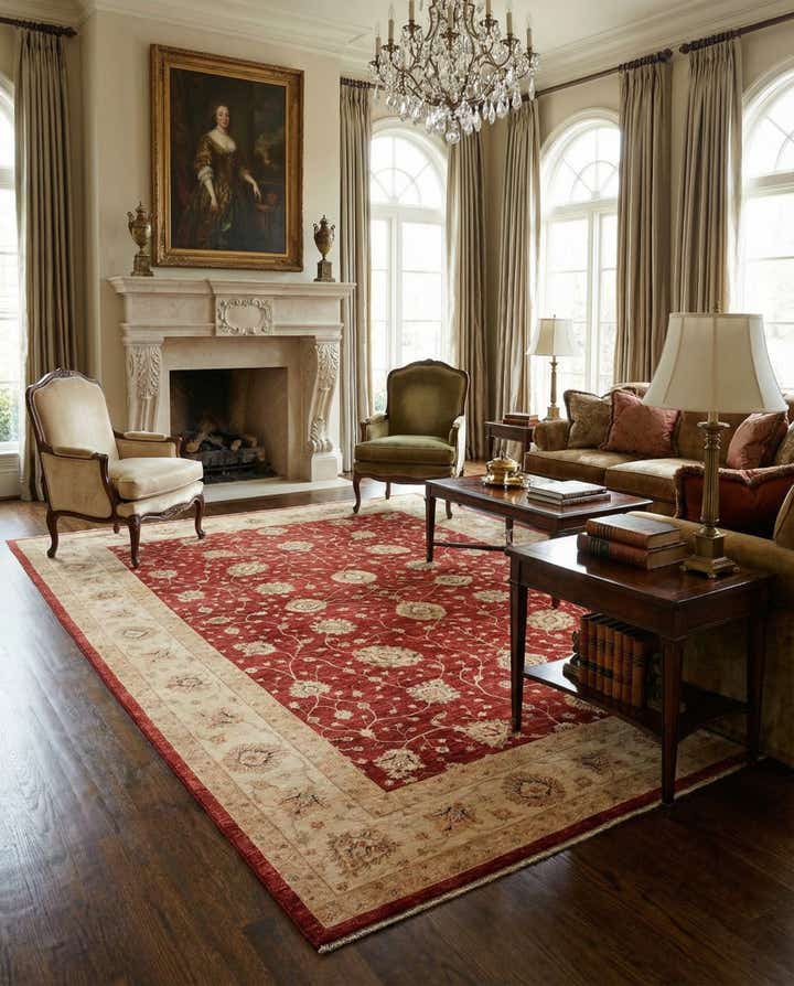 11' 5 x 16' Hand Knotted Peshawar Ziegler Rug