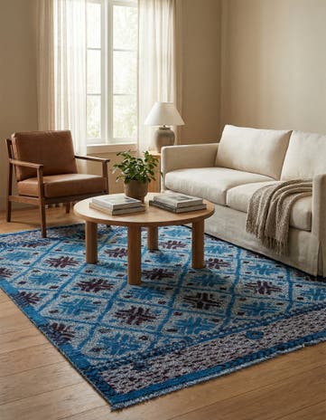 4' 11 x 6' 9 Hand Knotted Darya Wool Rug