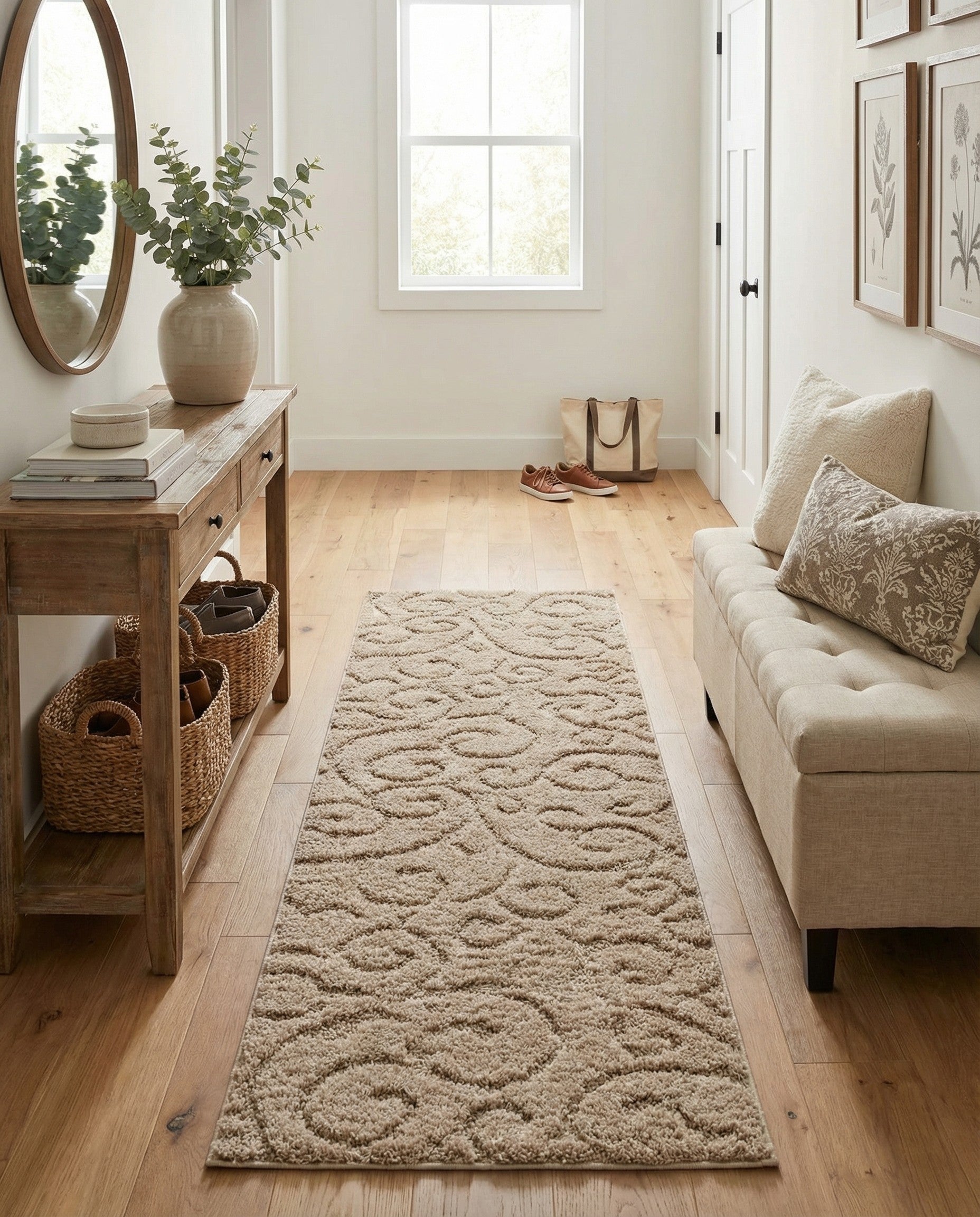  2' 7 x 10' Botanical Shag Runner Rug