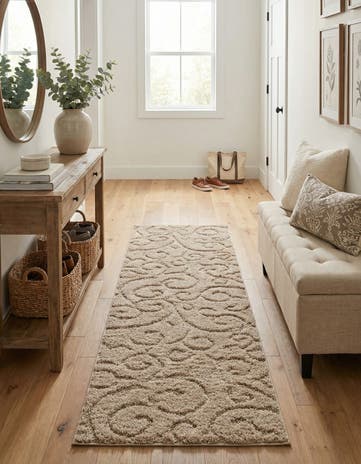 2' 7 x 10' Botanical Shag Runner Rug