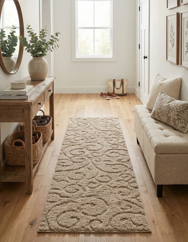 2' 7 x 10' Botanical Shag Runner Rug