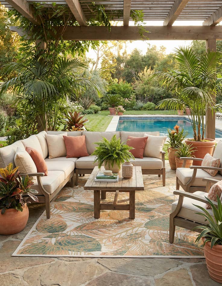 Detail image of 7' 10 x 10'  Washable Baja Indoor / Outdoor Rug