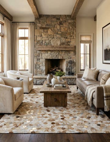 5' 1 x 8' 1 Cowhide - Patchwork Rug