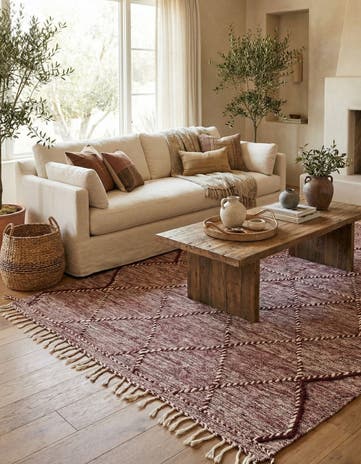 6' 6 x 10' Hand Knotted Moroccan Wool Rug
