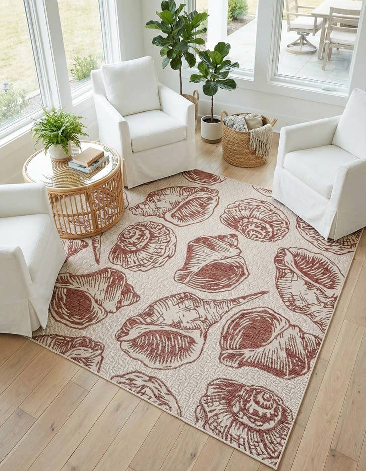 Detail image of  7' 10 x 7' 10  Washable Coastal Indoor / Outdoor Square Rug