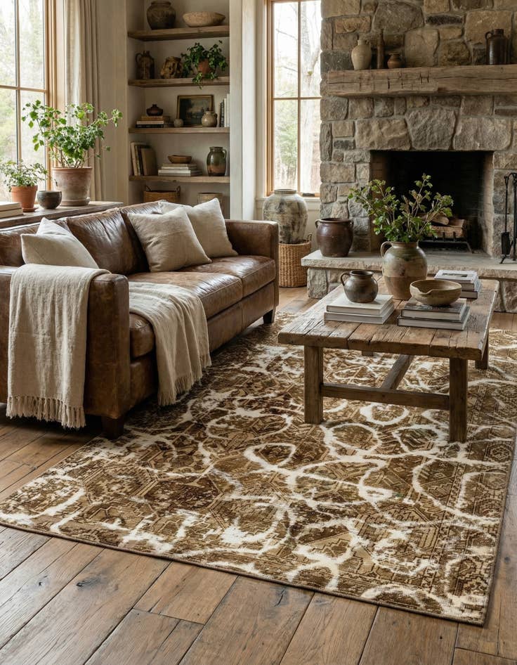 Detail image of 5' 10 x 8' 10  Hand Knotted Ultra Vintage Persian Wool Rug