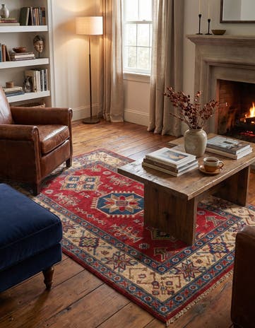 2' 7 x 4' 4 Hand Knotted Kazak Rug