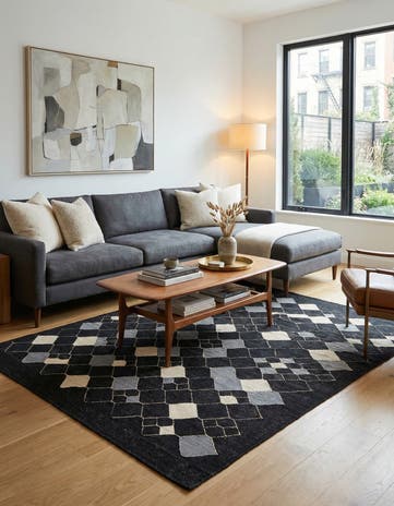 5' x 6' 5 Hand Woven Kilim Modern Wool Rug