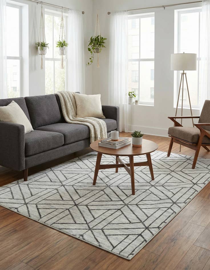 Detail image of  5' 3 x 7' Lattice Trellis Rug