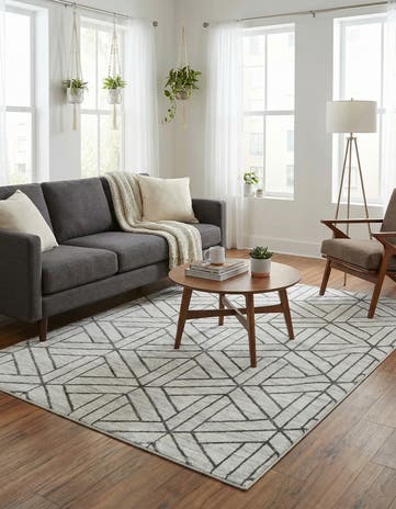 White Lattice Trellis Rug