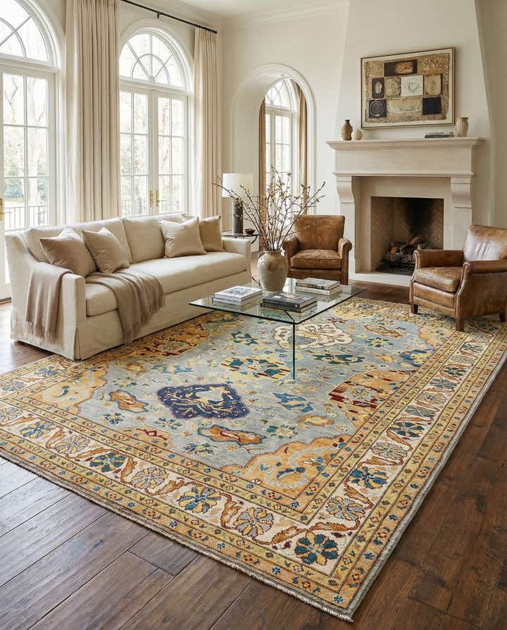 7' 10 x 9' 8 Hand Knotted Oushak Rug