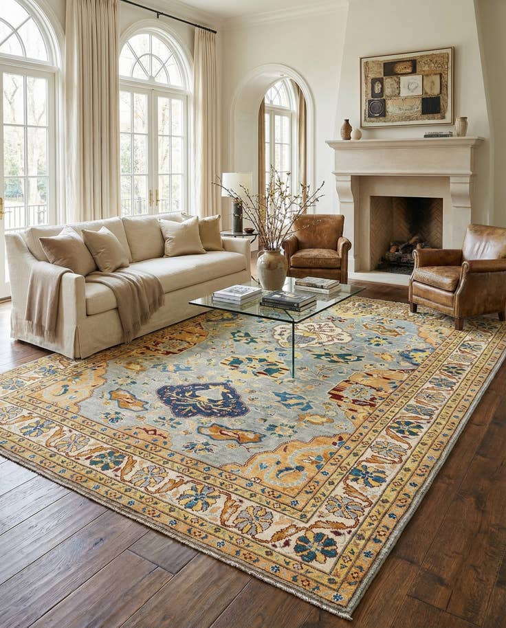 Detail image of 7' 10 x 9' 8 Hand Knotted Oushak Rug