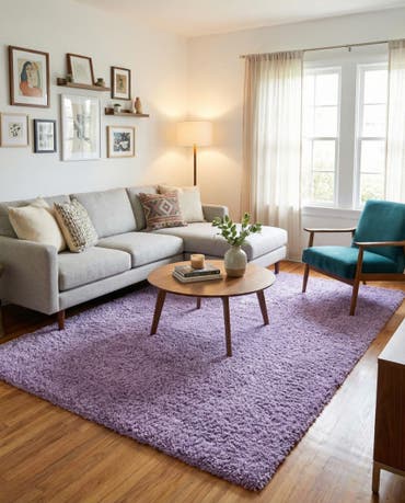  9' x 12' Solid Shag Rug