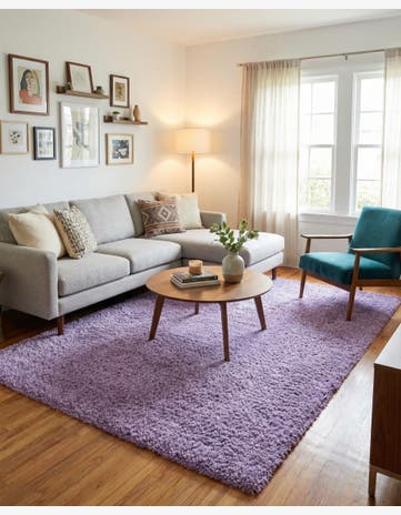 9' x 12' Solid Shag Rug