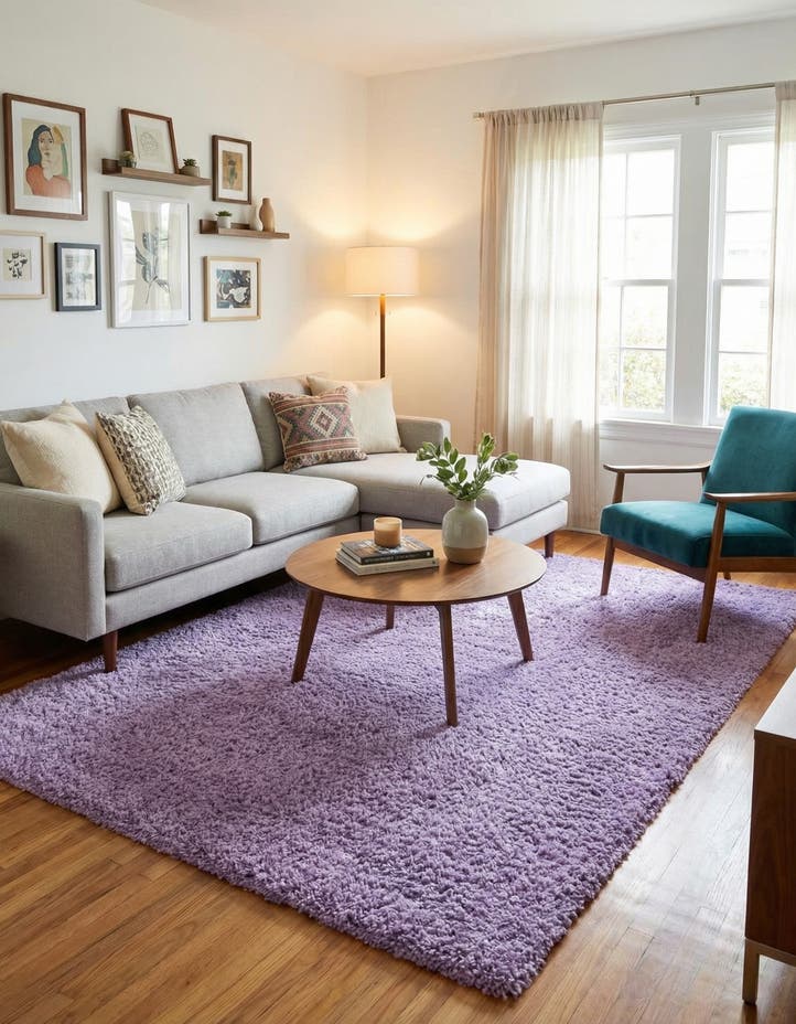9' x 12' Solid Shag Rug