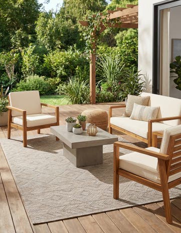 5' 3 x 8' Easy-Clean Modern Indoor / Outdoor Rug