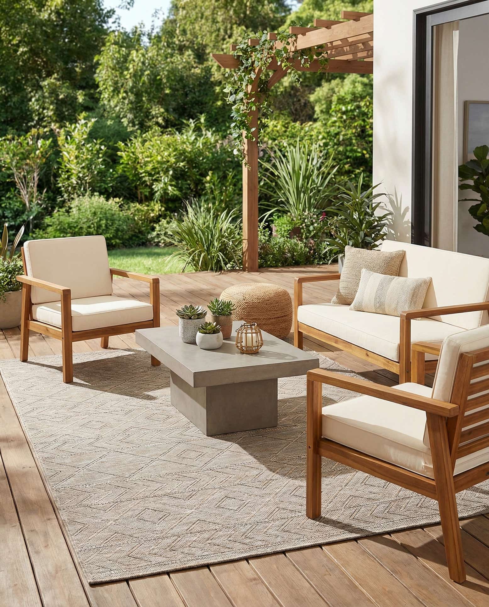 5' 3 x 8' Easy-Clean Modern Indoor / Outdoor Rug