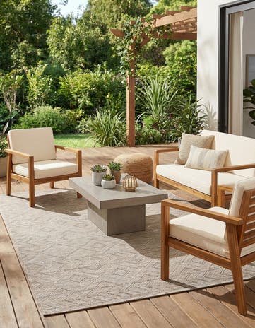 5' 3 x 8' Easy-Clean Modern Indoor / Outdoor Rug